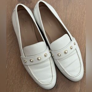 Stuart Weitzman white loafers